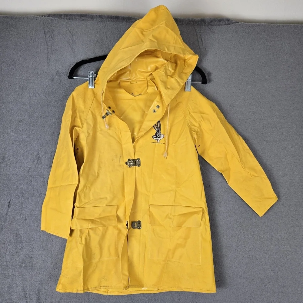 VTG 60s Looney Tunes Bug Bunny Raincoat‎ Jacket Cartoon RARE Size S (6) *READ